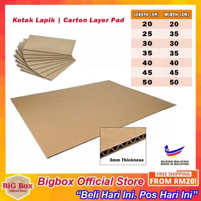 Kotak Lapik Layer Pad Packaging Box Carton Box Cardboard Packing Gift box - 10pcs