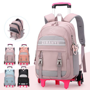 New Elementary School Student Trolley School Bag 3-6 Grade Trend Large-capacity 6-wheel Stair-climbing Girl Backpack
