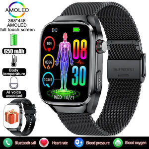 Smart Watch HD Screen Blood Lipids Uric Acid ECG+PPG Fitness Tracker Clock BT Call Sports Health Men Watches