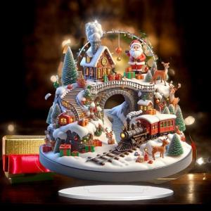 CY🌠🌠🌠 Santa Claus Tabletop trang trí với cơ sở 2D Acrylic đồ trang trí Giáng sinh 2026 Xmas navidad Nguồn cung cấp bên