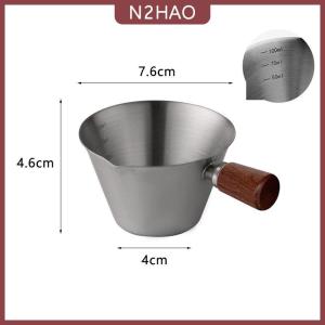 N2HAO Cốc đong espresso cốc uống espresso cỡ nhỏ có tay cầm phụ kiện quầy bar cà phê mini có vòi hình chữ V