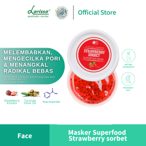 Larissa Superfood Mask Strawberry Sorbet - Masker Wajah Strawberry Sorbet Clarifying and Hydrating Mask