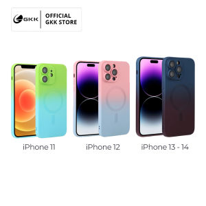 GKK Case iPhone X XR XS 11 12 13 14 PRO MAX PLUS Gradient Tone Silicone Anti Panas