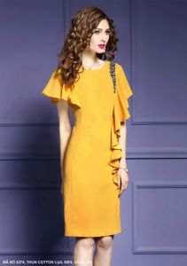 MyDu Shop | MS 2274 Đầm Dự Tiệc Kết Xoàn Sang Chảnh – Vai Bèo Lệch Độc Đáo MS 2274