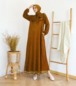 Gamis Aleta Brukat Premium / Baju Gamis Pesta / Fashion Wanita Muslim Brokat Furing Remaja Kekinian