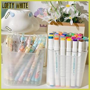 Lofty White ที่เก็บปากกาบนโต๊ะแบบพกพาความจุขนาดใหญ่ที่เก็บดินสอกล่องใส่เครื่องเขียนอุปกรณ์การเรียนแบบเรียบง่าย