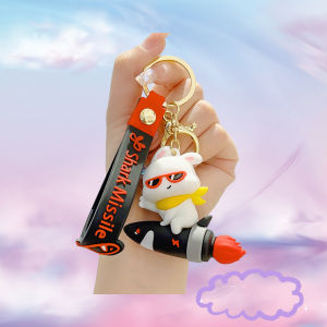 Móc khóa Thỏ Tên Lửa Shark Missile móc treo chìa khoá xe máy cao cấp móc chìa khoá hình thỏ hot trend