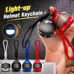 DISSENSION COLLOQUY59UY5 Cartoon Light-up Helmet Keychain Realistic Cool Helmet Bag Charm Creative Multifunctional Mini Night Light Pendant Key/Backpack Decor