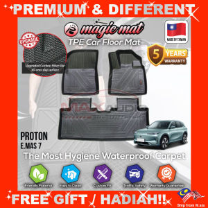 PROTON EMAS7 E.MAS 7 MAGIC MAT 5D TPE Car Mat 5-Years Warranty Most Hygiene Waterproof Washable Custom Fit Car Floor Carpet Mat Karpet Alas Kaki Kereta Yang Senang Cuci
