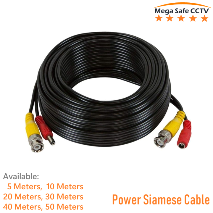 Mage Safe CCTV BNC Video and Power Siamese Cable Wire, Plug Connector for  CCTV Security Camera Installation (POSCOM 5M/10M/20M/30M/40M)(Accessories） 