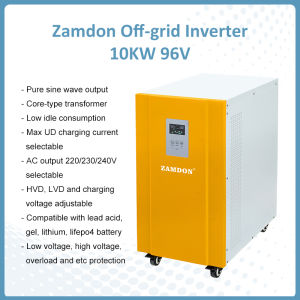 Zamdon Hybrid Off-grid Solar Inverter 48V10KW with 100A MPPT SCC