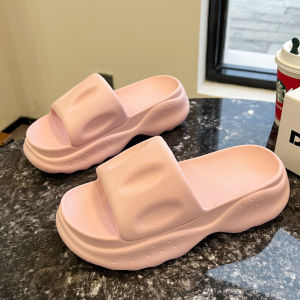 Free Shipping EVA Thick-Soled High-Heeled Slippers For Women Featuring A Non-Slip Soft Sole Suitable For Both Indoor And Outdoor Wear And Designed For Added Height Perfect For Beach Use