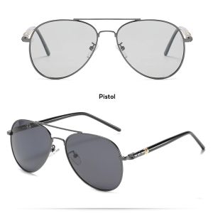 Kacamata Hitam Berkendara Photocromic Aviator Untuk Pria Wanita Perlindungan UV 400 Luar Ruangan