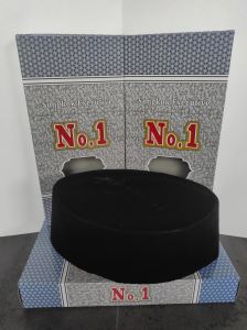 Songkok Peci Kopiah NO.1 Polos Non AC Bludru Hitam Premium