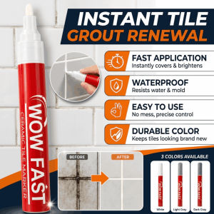 Tile Grout Pen Waterproof Tile Gap Repair Pen Odorless Tile Refill Wall Grout Marker Bathroom Tile Mouldproof Filling Line Pen 瓷砖美缝笔