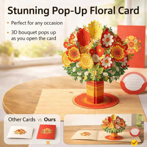 🎀3D Handmade Bouquet Card Personalized Valentines Day Gift With Visual Impact Unique Popup Floral Design Exquisite Bowknot Multicolor Options Romantic Cozy Craft