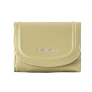 CRNGW Solid Color Womens Wallet Fold Multi Card Short Wallet Card Pouch Minimalism Student Purse Ladies