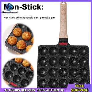 Winnereco Nonstick Takoyaki Pan with 20 Holes for Japanese Snacks Nonstick Coating Durable Griddle Baking Tray Easy to Clean and Use