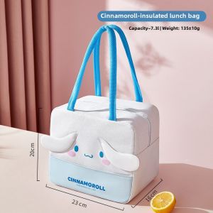 100% Authentic Sanrio Hello Kitty Lunch Bag Handbag Oil-proof Thickened Special Square Aluminum Foil Insulation Bag Cinnamoroll Kuromi Melody LFB309