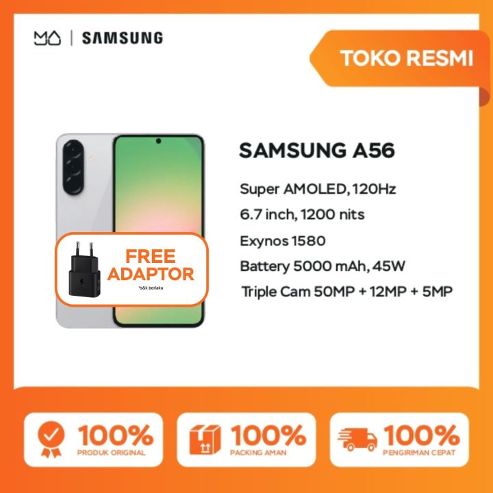 Samsung Galaxy A56 5G 8/256GB [Free Upgrade from 8/128GB] - Garansi Resmi FREE ADAPTOR 25WATT