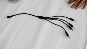 DC Power Splitter Cable 1 Female to 4 Male 5.5x2.1mm Extension Cord for LED Strip Lights and CCTV Security Cameras
