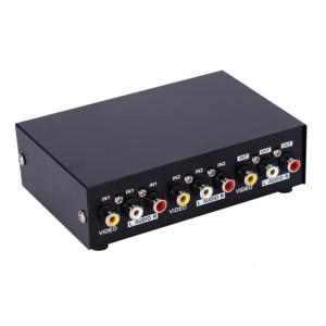 Compactly A V Selectors 4Way A V Switcher Audios Video Selectors for Home Theater Systems Conference Room Presentations