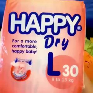 Happy Dry Diapers Large 30s - Magic Tape & Cloth-like