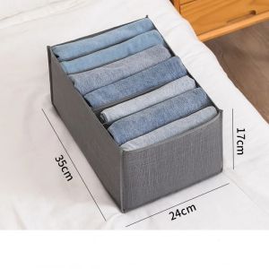 【COD】Clothes Storage Bag Jeans Pants Compartment Sorting Box Wardrobe Organizer Drawer Type Compartment Storage Box