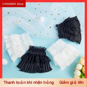 CS Có Thể Tháo Rời Tay Áo Giả Còng Nữ Ren Mỏng Pleated Flare Tay Áo Ruffles Dây Đeo Cổ Tay Áo Len Áo Trang Trí Tay Áo