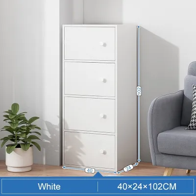 KEKEE 6 Tier Bookshelf with Doors Multipurpose Shelf White Storage Cabinet for Home Furniture
