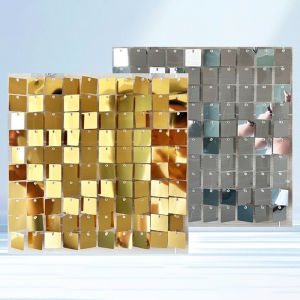 YAFEN ฉากหลังโพลี chromeshimmer 3D แผงเลื่อมฉากหลังศิลปะผนังพื้นหลังผ้าฉากหลังตกแต่งงานแต่งงานงานเลี้ยงวันเกิด