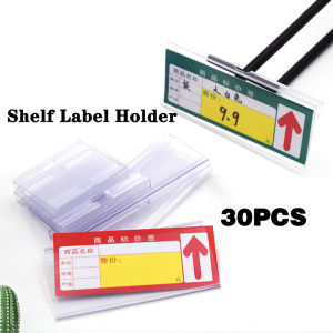 30PCS PVC Retail Price Label Holder Retail Price Tag Card Merchandise Sign Display Holder Stand PVC Price Tag Display Holder Stand