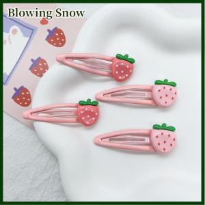Blowing 2 Pcs Cute Sweet Strawberry Hairpin Lovely Pink Hair Clips Girls Bangs Clips BB Snap Clip Hair Accessories