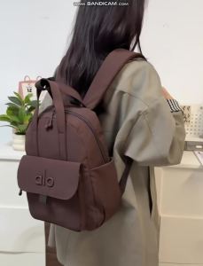 alo Women Flap Nylon Backpack Lightweight Multi Pocket Daypack Casual School Travel Office Commuter Shoulder Bag