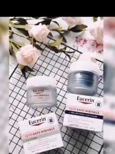 Eucerin Q10 Anti-Wrinkle Face Cream / Pro-Retinol Night Cream 48g  เพิ่มความชุ่มชื่น ยูเซอริน ครีมบำรุงผิวหน้า สำหรับผิวบอบบางแพ้ง่าย