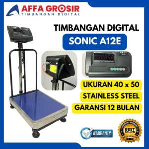 Jual Timbangan SONIC A12E 150kg Timbangan Lantai Digital Sonic A12E Plat Stainless 40x50cm Kapasitas 150 kg - 200