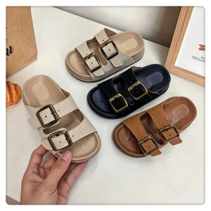 24-35 In Stock Childrens Casual Slippers Retro Double-Buck Sandals Baby Versatile Shoes Non-Slip Soft-Soled Shoes Fashionable Kids Shoes Fast Shipping