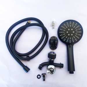 PROMO SHOWER HITAM-SHOWER 1 SET LENGKAP DENGAN KRAN DOUBLE SHOWER KEPALA BESAR DENGAN 3 VARIASI AIR