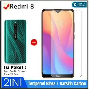 PAKET 2in 1 Tempered Glass Xiaomi Redmi A3 2024 8 2020 Free Garskin Carbon Skin Back Protector