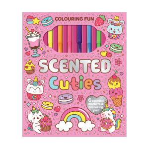 Scented Cuties Markerific Colouring Book Gift Set For Kids To Color With 6 Scented Markers (Hardcover)