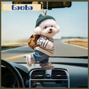 gaoba Sáng tạo Puppy người đàn ông ba lô gương chiếu hậu Mặt dây chuyền xe treo đồ trang trí xe phụ kiện trang trí quà tặng cho phụ nữ người đàn ông