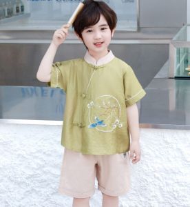 +LITTLE MUSHROOMS+ KIDS CHILDREN BOY CHINESE NEW YEAR TRADITIONAL ETHNIC FESTIVE COSTUME KUNGFU SUIT SET CNY RACIAL HARMONY COTTON NEW