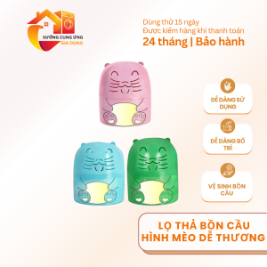 Lọ Thả Bồn Cầu Hình Mèo Dễ Thương Hộp Thả Bồn Cầu Khử Mùi Làm Sạch Bồn Cầu Tiện Dụng