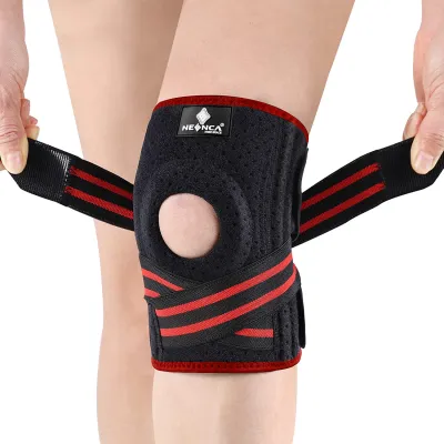 NEENCA Knee Brace with Side Stabilizers & Patella Gel Pads Adjustable Compression Knee Support Braces for Knee Pain Meniscus TearACLMCLArthritis Joint Pain ReliefInjury Recovery-4 Sizes.