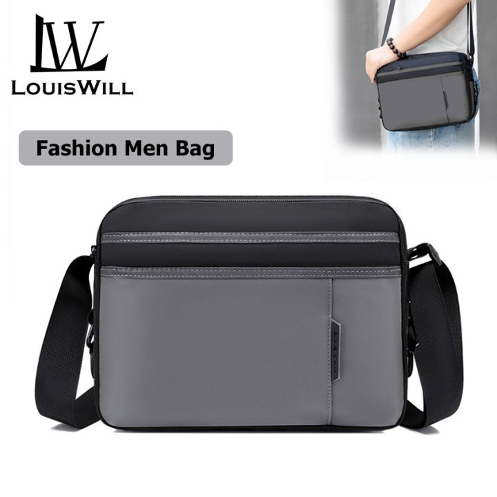 LouisWill bag for men Men s Bag Fashion Single shoulder Bag Multi pocket Men s Messenger Bag Casual Handbag Men s Bag Backpack Portable Crossbody Bag Small Bag Business Briefcase sling bags for men