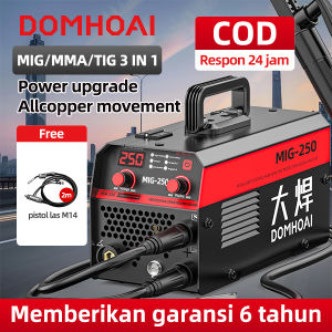 DOMHOAI 3IN1 Mesin Las Mig-250 Las Listrik Profesional Inverter Mesin Las Pengelasan Laser Imitasi Tampilan Digital Definisi Tinggi Portabel Mesin trafo las