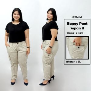 CELANA BIG SIZE K SOPAN XXXL XXXXL XXXXXL XXXXXXL JUMBO BAGGY PANTS CREAM MOCA CAPUCINO ABU HITAM