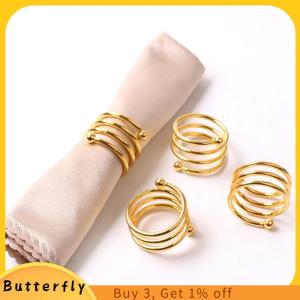Butterfly 1PC Creative โลหะผ้าเช็ดปากแหวนปุ่มแหวนผ้าเช็ดปาก Western BUCKLE napkin RING