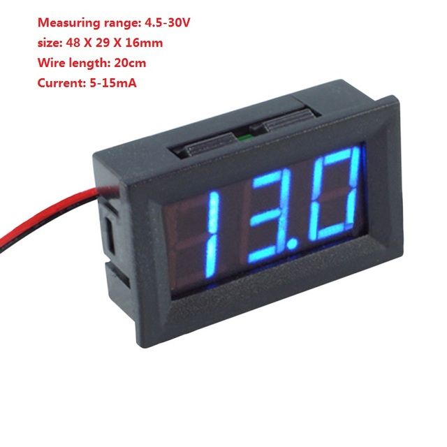 yingke Dc Mini Voltmeter Digital Voltage Measurement 2-wire Led Panel ...
