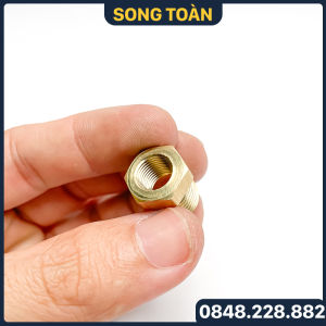 Cà Rá Đồng Nối Chuyển Ren Ngoài 13 - Ren Trong 9.6 Đồng Thau